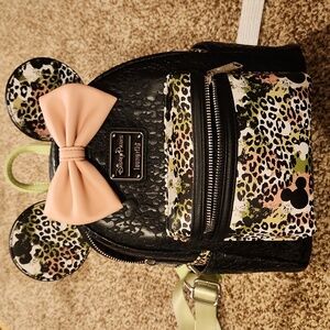 Disney Loungefly Animal Kingdom Leopard Print Minnie Mouse Mini Backpack